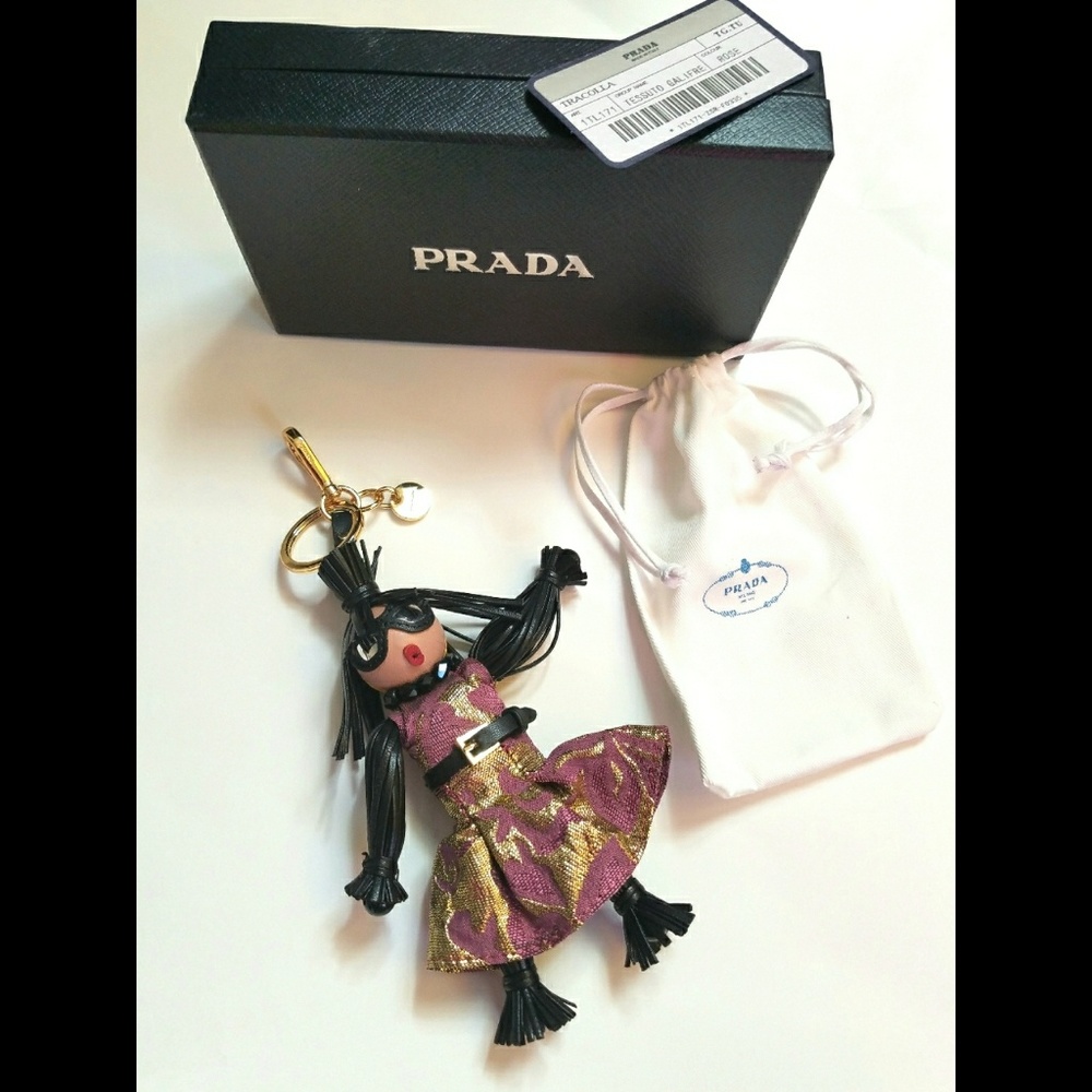 SOLD Rare PRADA fringe doll bag charm keychain